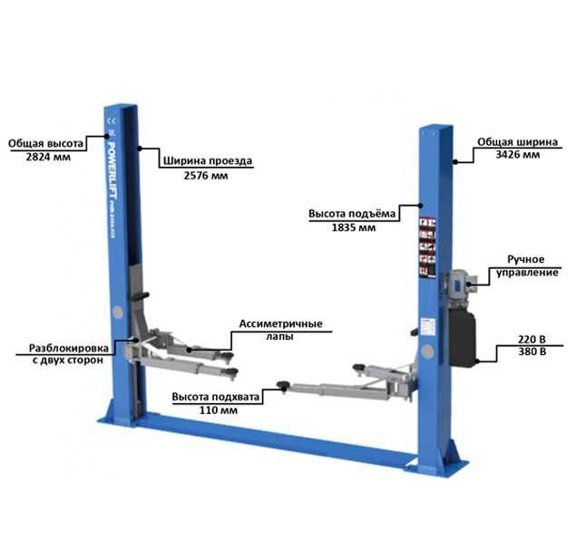 Підйомник для СТО на 4 тонни POWERLIFT в автосервіс. Гарантія якості