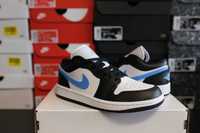 Jordan 1 low Black University Blue White, rozmiar 40,5 - 26 cm