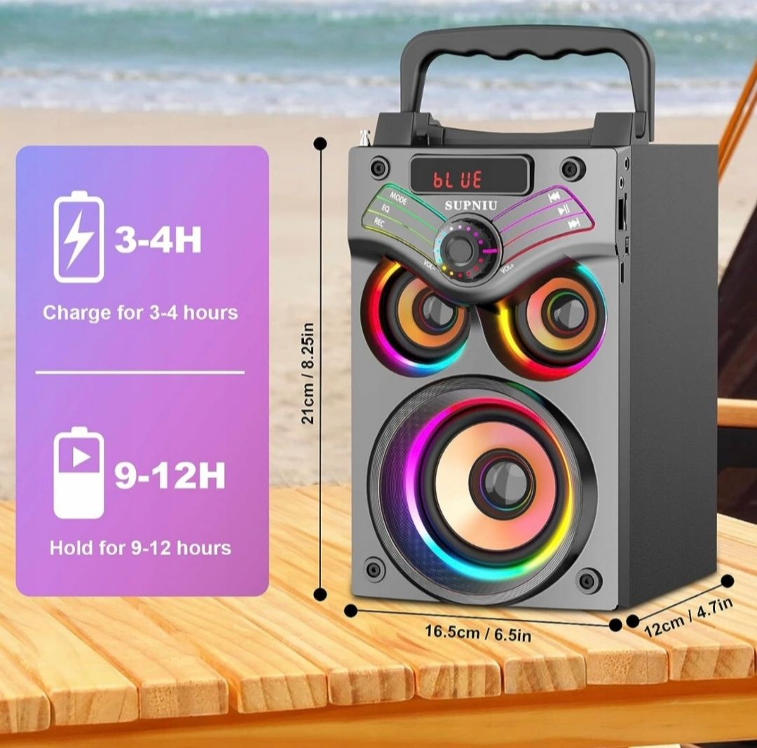 SUPNIU H77 Głośniki Bluetooth, bezprzewodowy