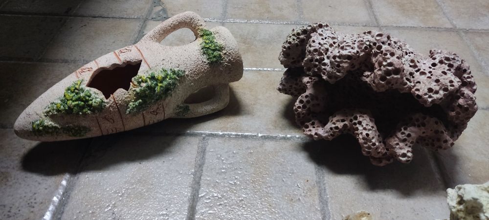 Pedras, conchas, decoração aquário e terrário