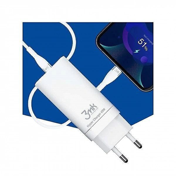 Ładowarka sieciowa 3mk Hyper Charger 65w 2x Usb-c 2x Usb-a - biała