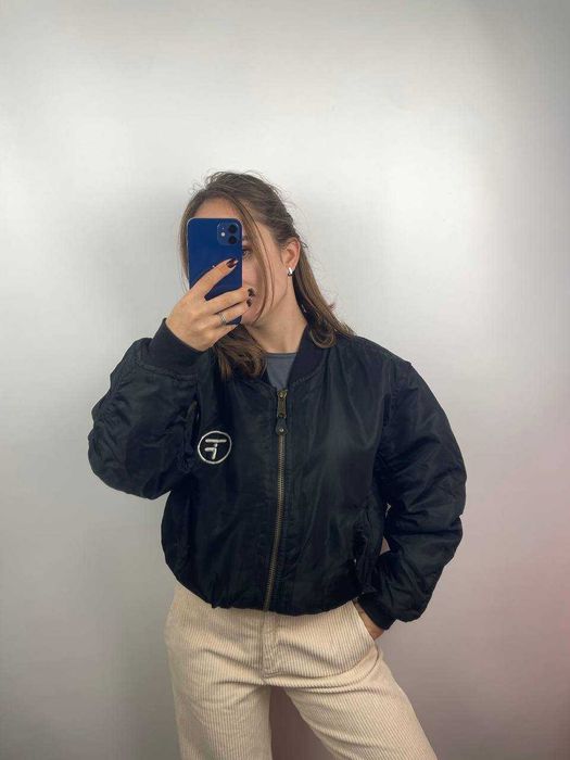 Жіночий вінтажний оверсайз бомбер куртка bomber ma1 vintage