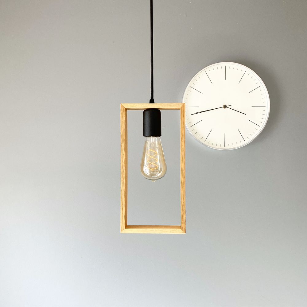 Lampa drewniana RAMKA MINI-wisząca