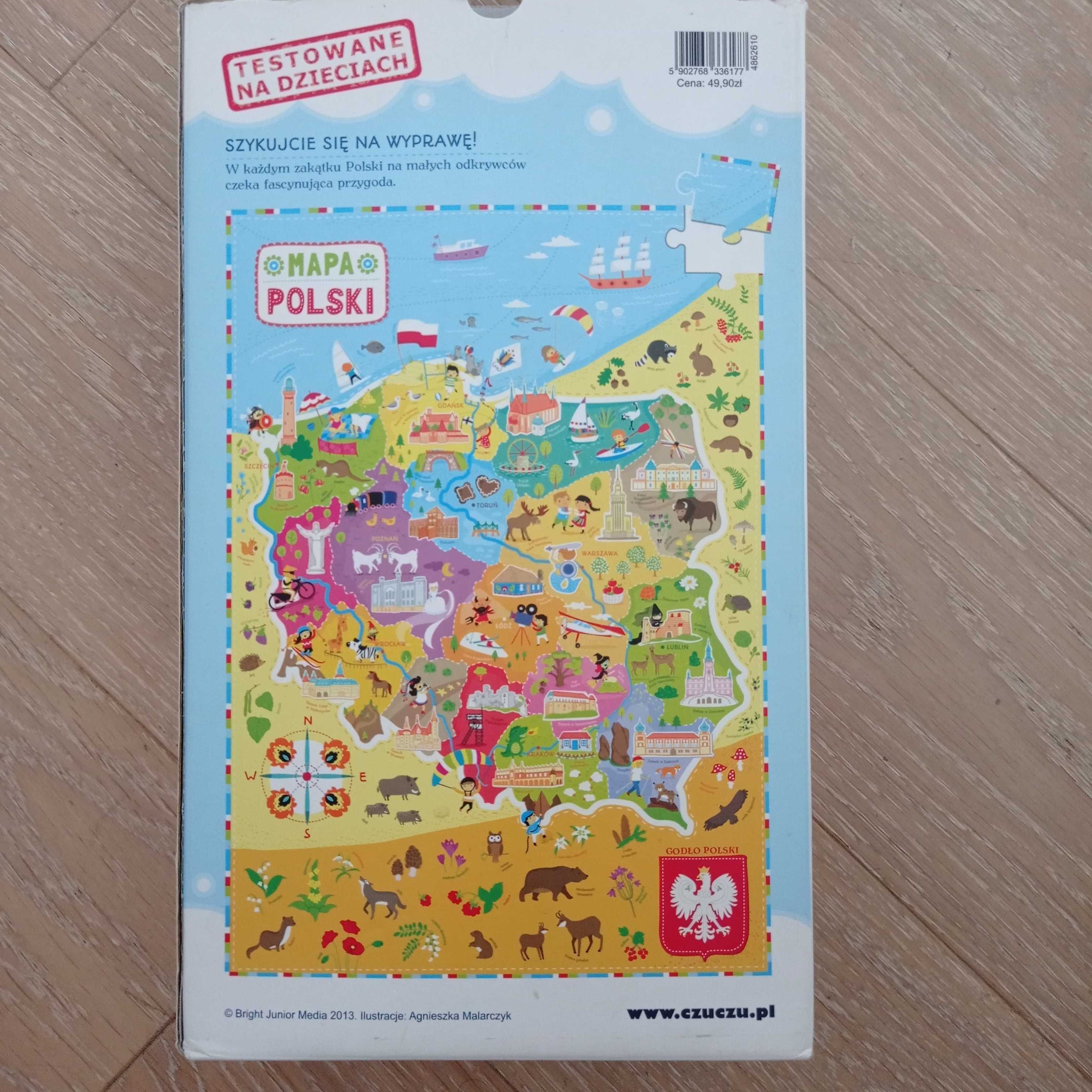 Puzzle Mapa Polski Czuczu 84 elementy
