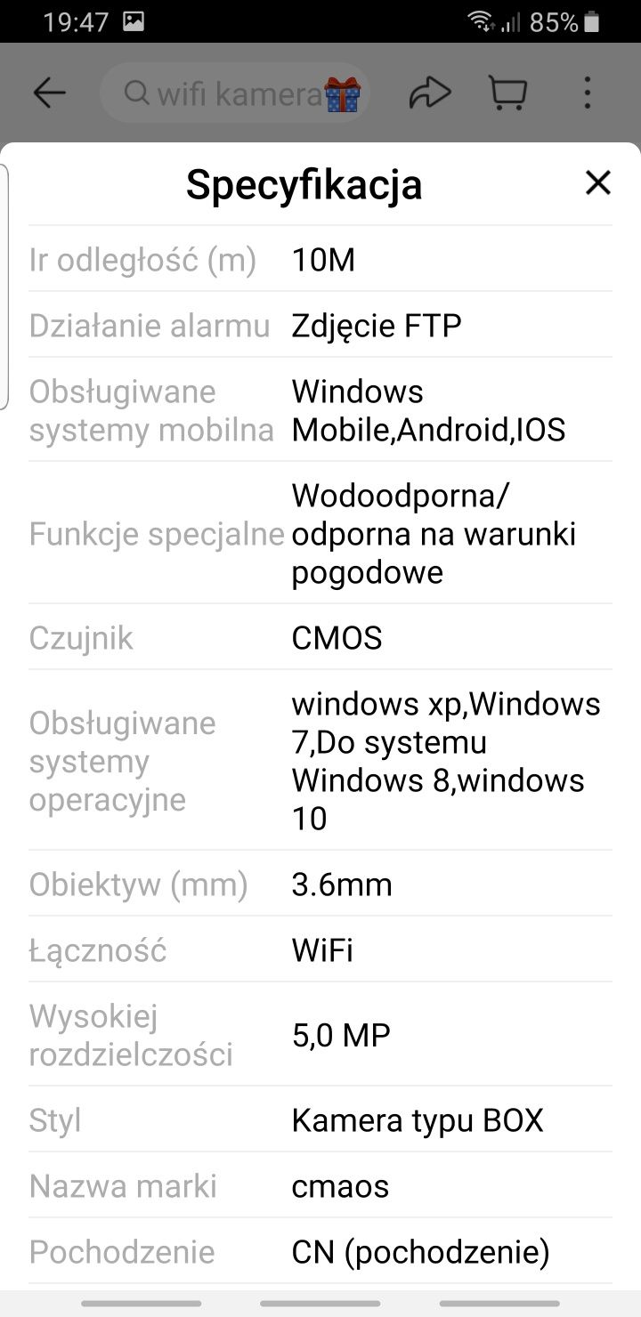 Kamera Wew. 5MP Wifi 2.4 i 5 GH 10xZoom Nightvision+karta SD 32GB 4K