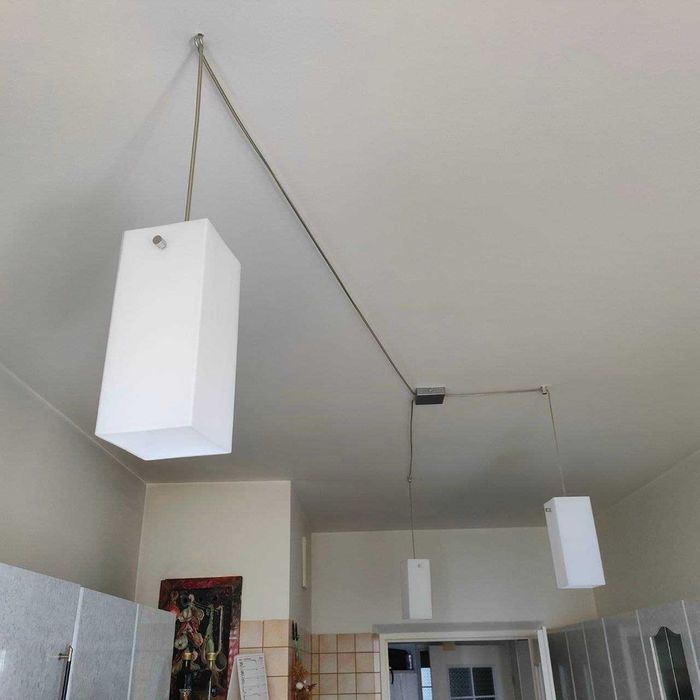 Lampa wisząca-żyrandol ze szklanymi kloszami  tzw.pajączek