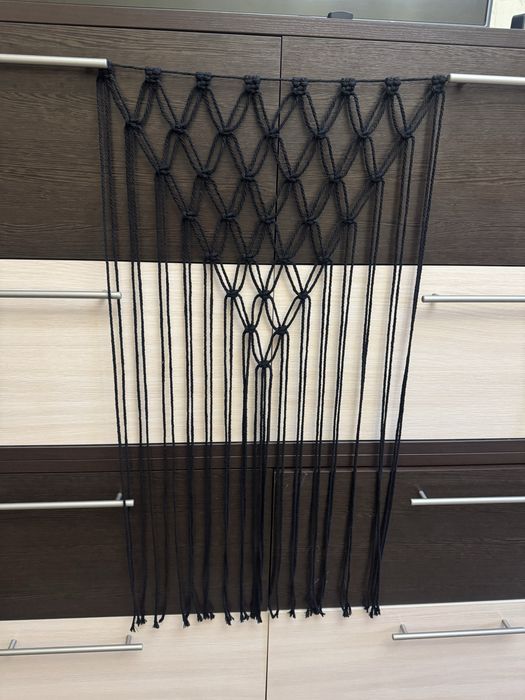 Хустка-пояс макраме чорного кольору