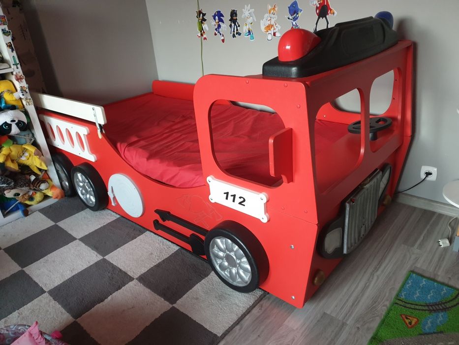 Straż pożarna łóżko z materacem i barierką