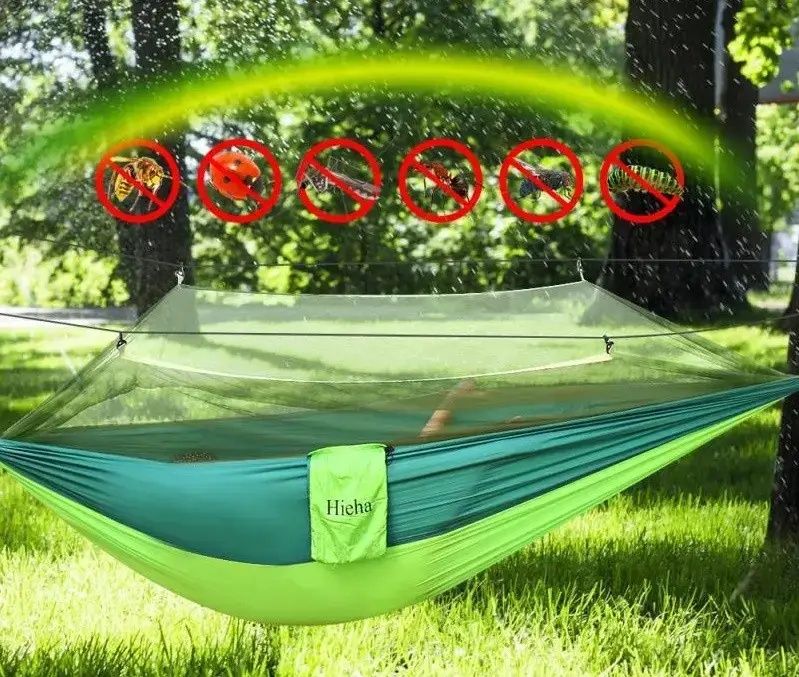 Туристический гамак с москитной сеткой UKC Hammock Net зеленый до 200