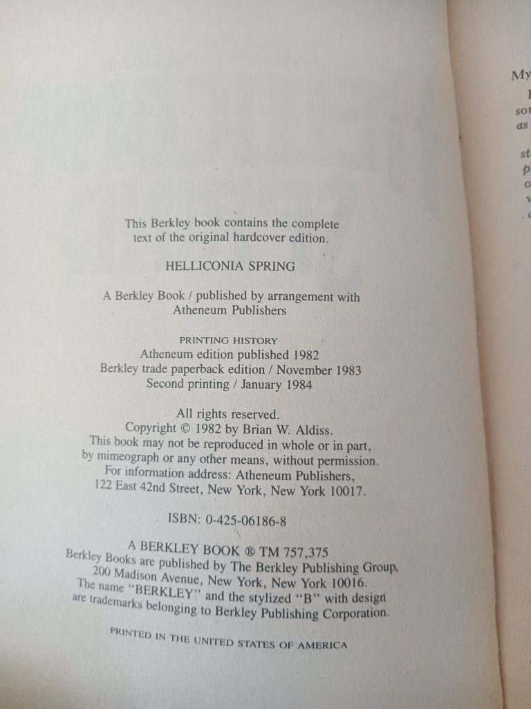 Brian w. Aldiss helliconia spring unikatowe wydanie