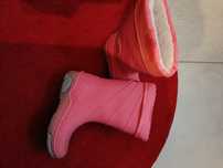 Galochas rosa forradas com pelo