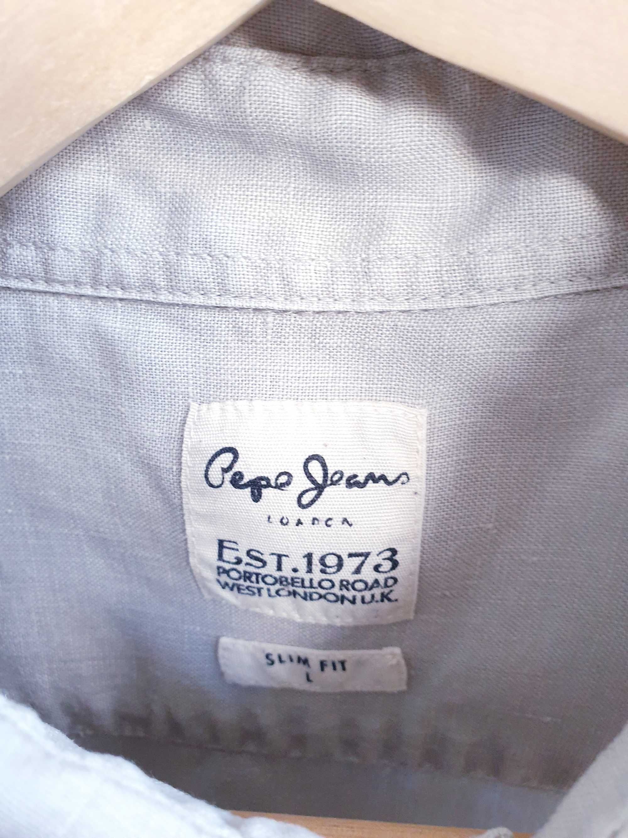 Beżowa lniana koszula Pepe Jeans M L