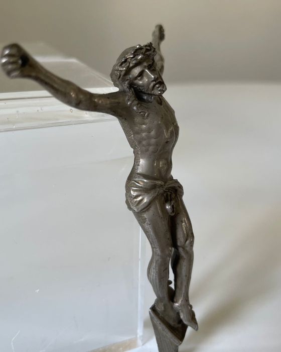 Korpus Jezus Vintage Cynkal Ołów Rzeźba Odlew Dewocjonalia