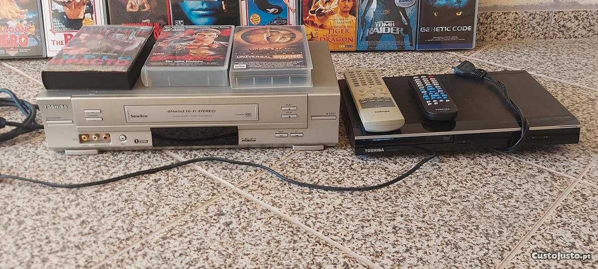 Vídeo VHS e DVD com cassetes