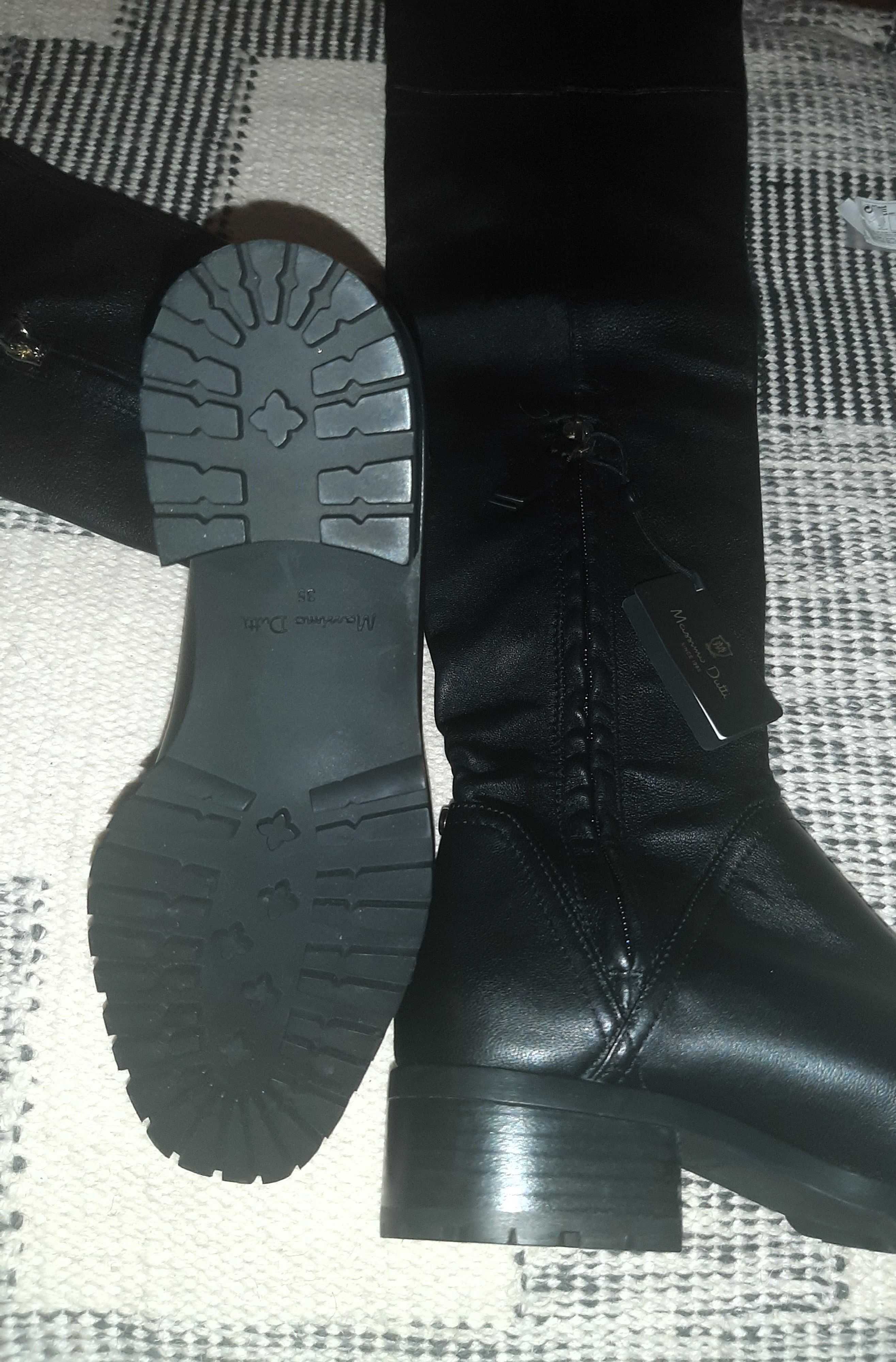 Botas em pele acima do joelho Massimo Dutti