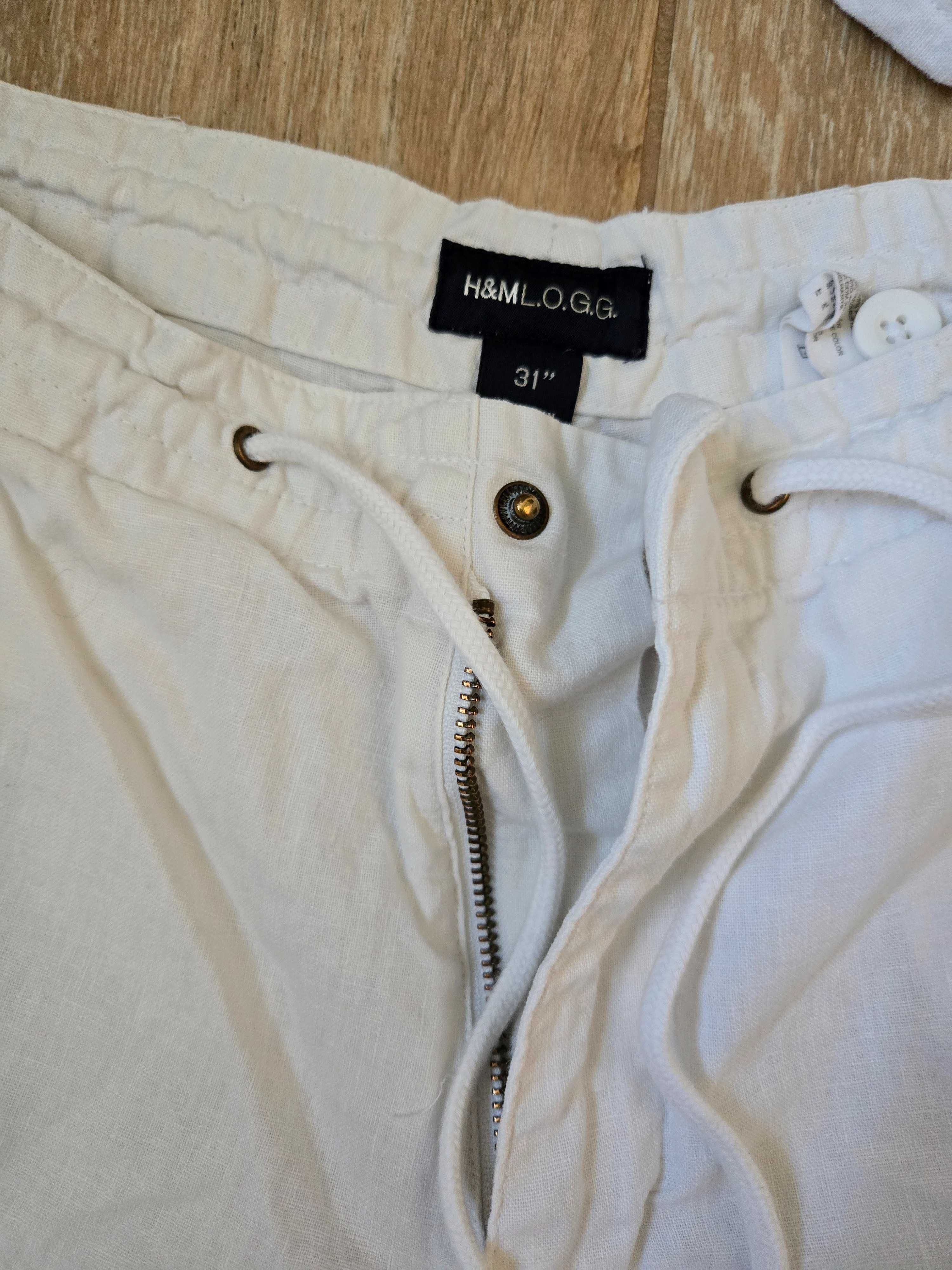 Spodnie lniane meskie h&m