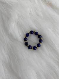Pierścionek z kamieni- lapis lazuli, spinel - rękodzieło