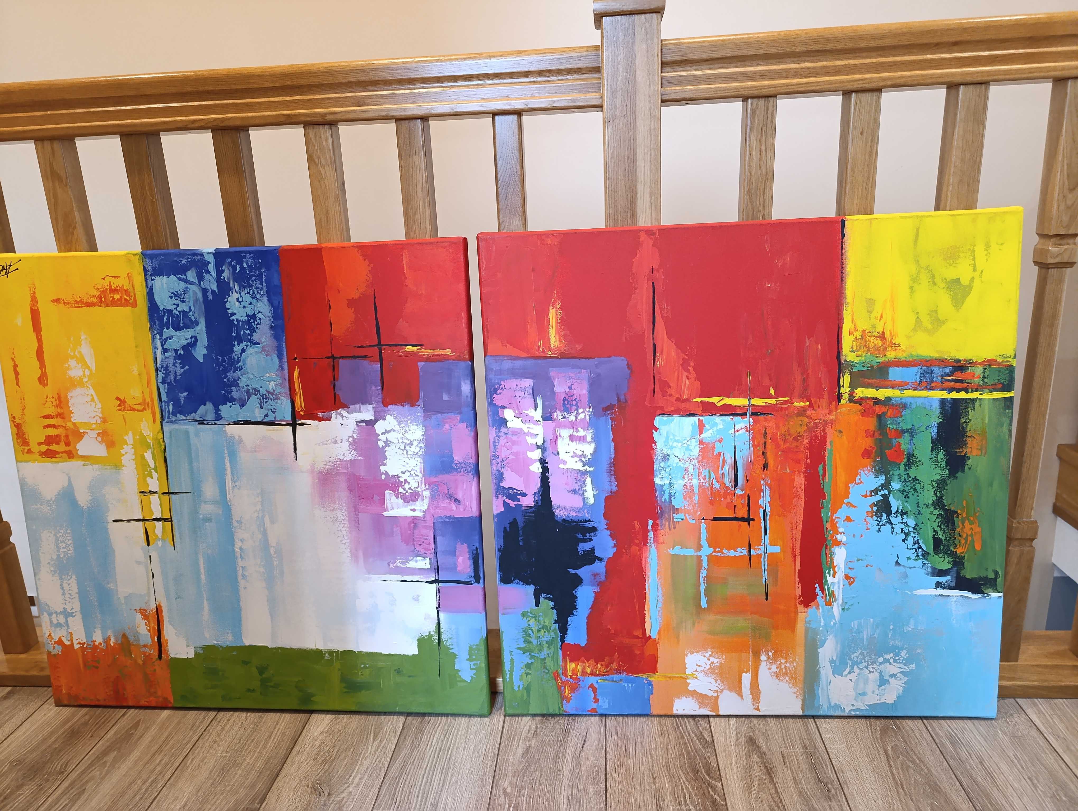 Obraz abstrakcja 150cmx150 cm ( 2 elementy)