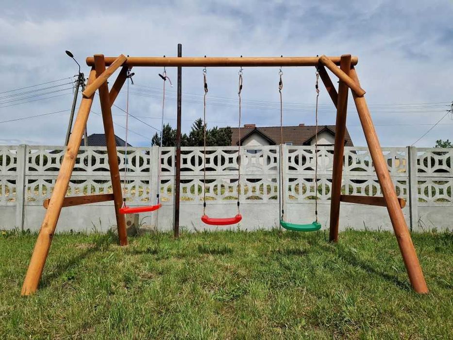 Huśtawka Drewniana Ogrodowa "BARTEK" Solidna Producent najlepsza cena