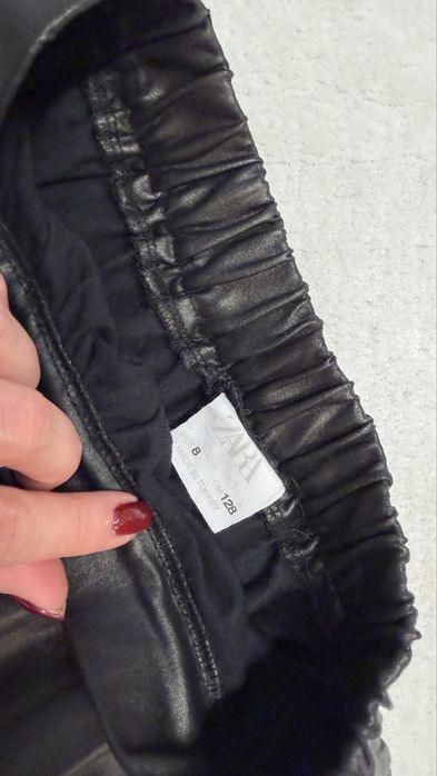 Zara Czerna spódniczka plisowana eko skóra modna 128 8l sesja święta
