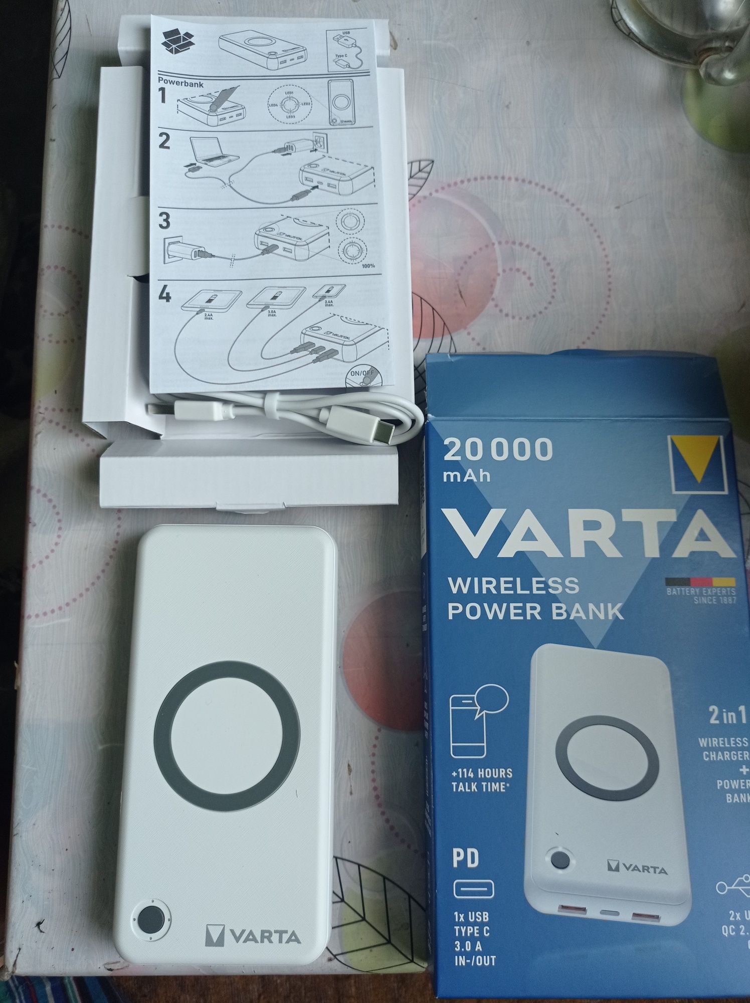 Оригінал!Павербанк Varta бездротовий 20000 mAh