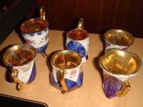 6 Copos SHOT vintage em porcelana