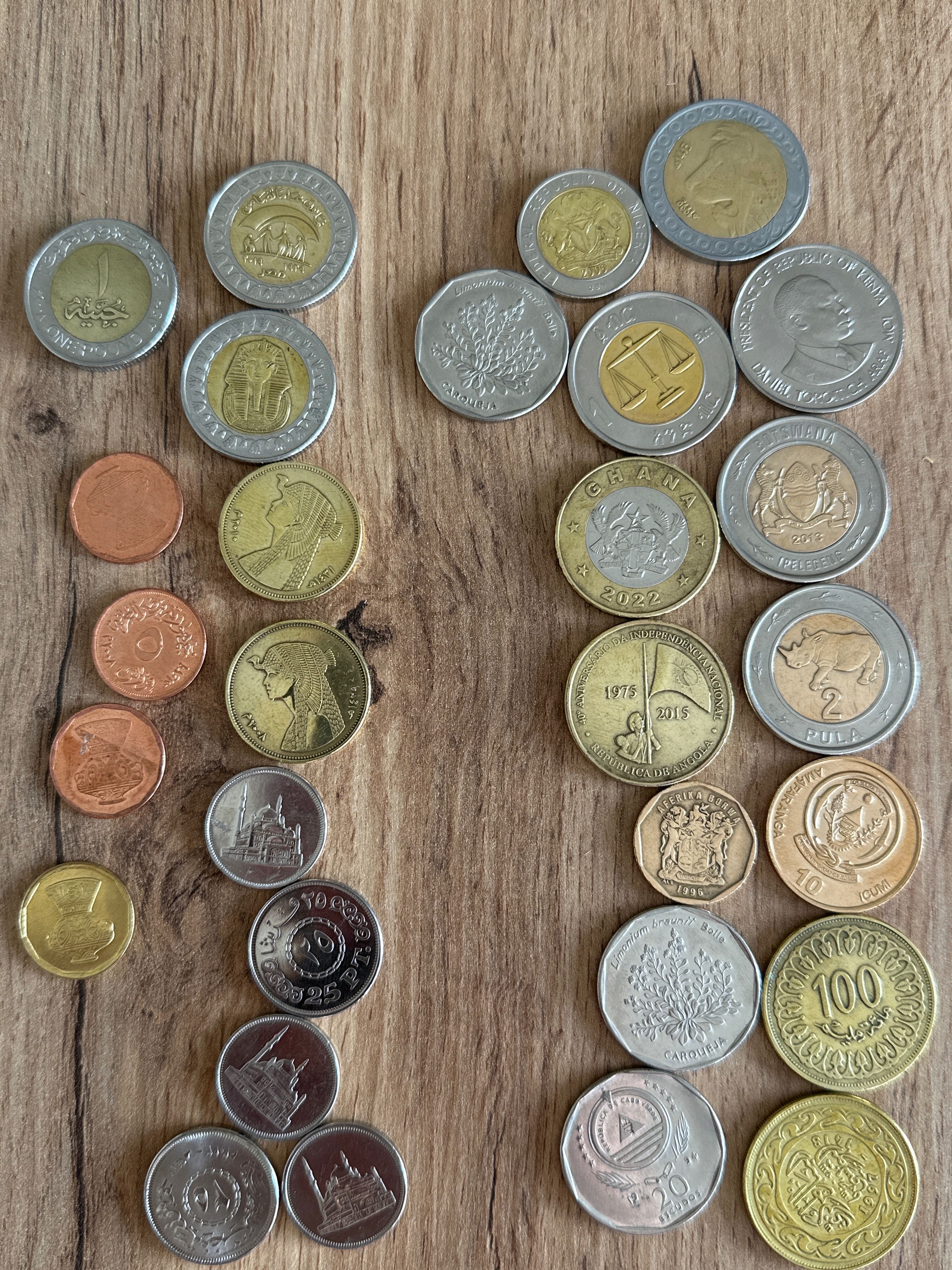 Monety afrykańskie i egipskie 28 sztuk