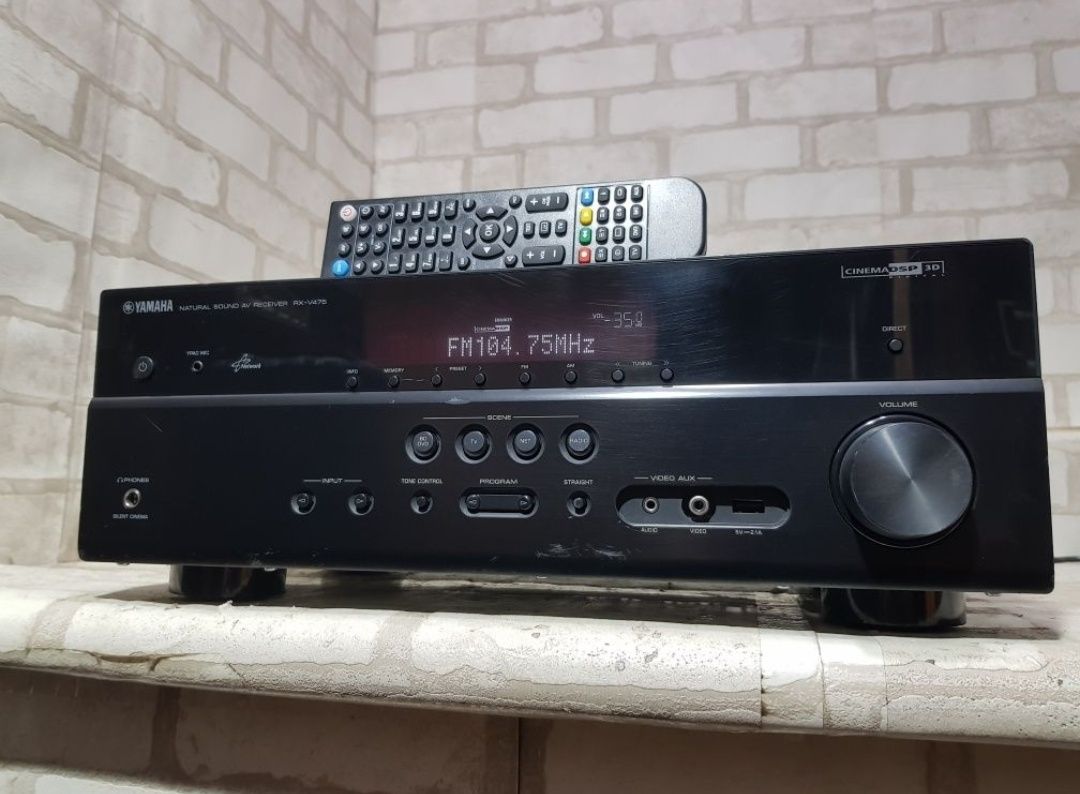 Пульт! 5.1 AV ресивер YAMAHA RX-V475,*5x115 Вт, HDMI, USB, LAN, 3d, +1