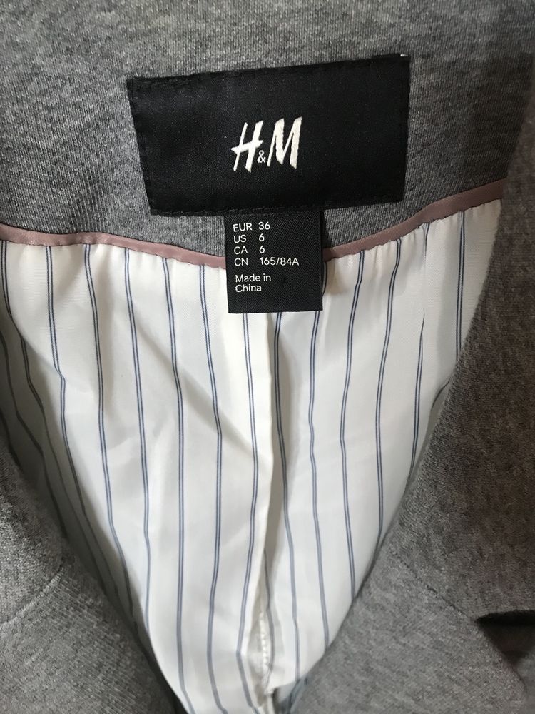 Marynarka żakiet H&M rozm. 36 szara