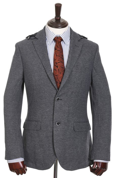 MASSIMO DUTTI melanżowy granatowy blezer męski z dżerseju marynarka 50