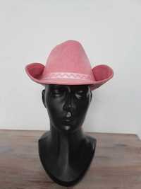 Różowy kapelusz kowbojski dla dorosłych. A1849