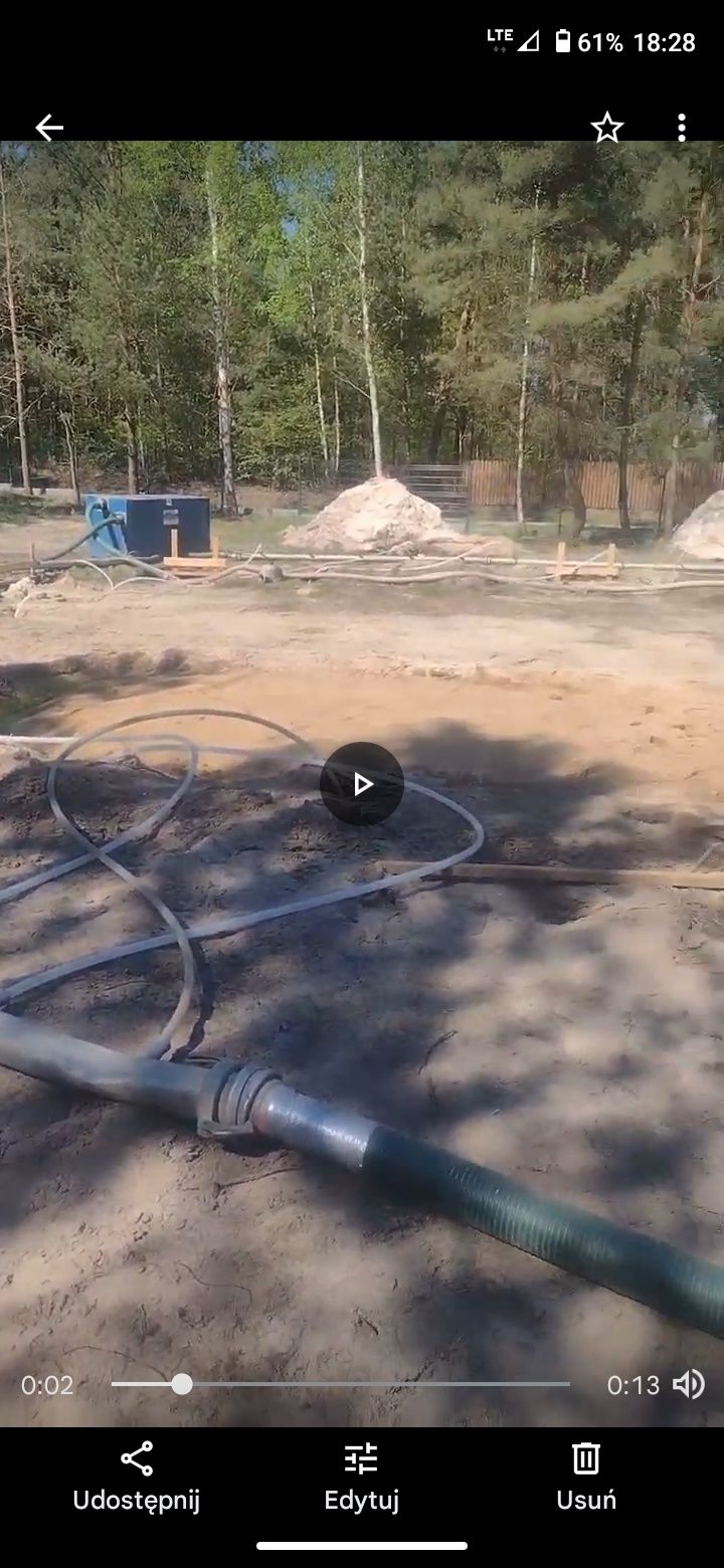 Odwodnienie wykopów pod fundamenty szamba zbiorniki wod-kan igłofiltry