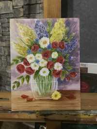 Картина маслом на аргаліт, «Польові квіти»