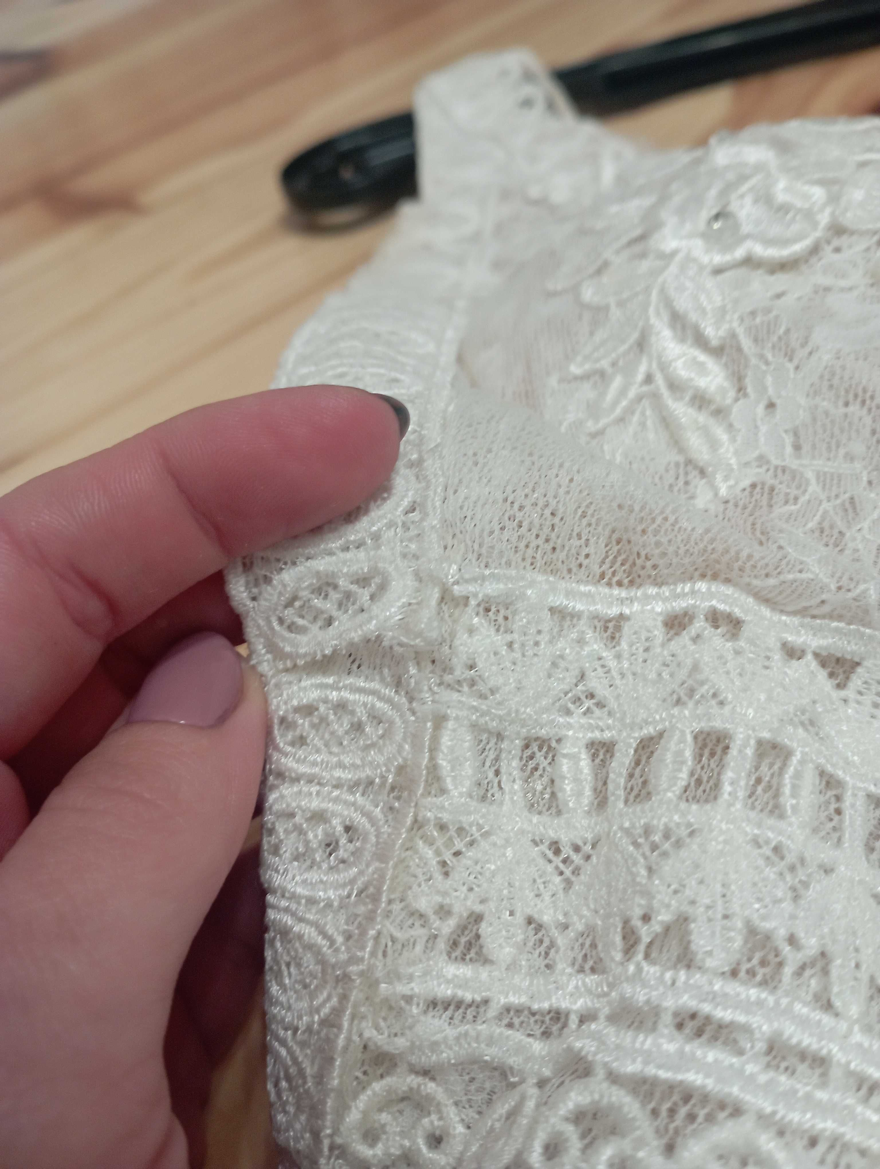 Suknia ślubna muślin koronka 34 xs