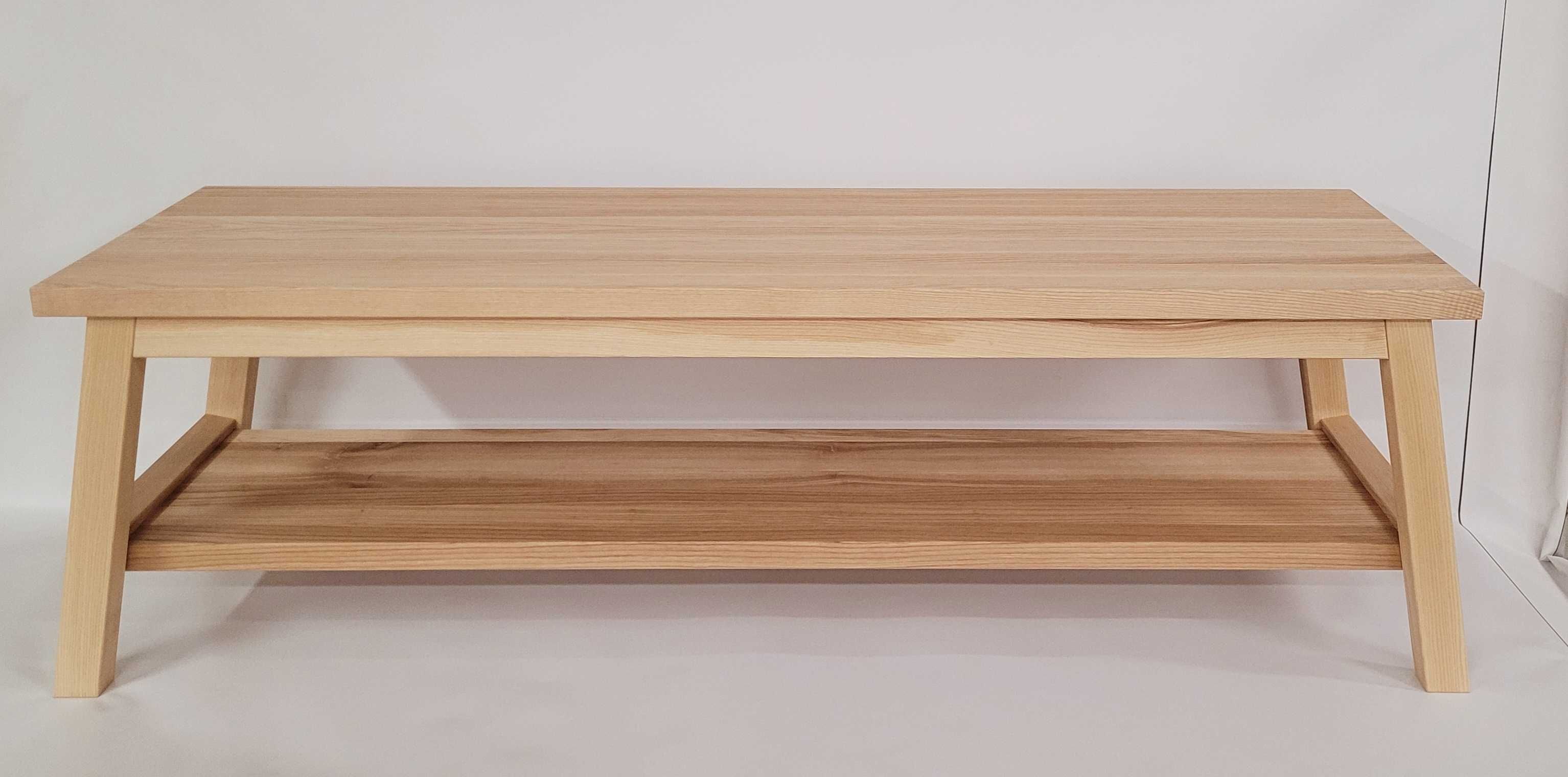 Ławka ławeczka drewniana jesionowa z półką