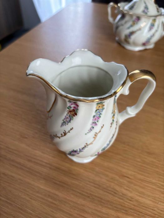 Cudo! Ręcznie malowany środek stołu Mitterteich garnitur dzbanek cukie