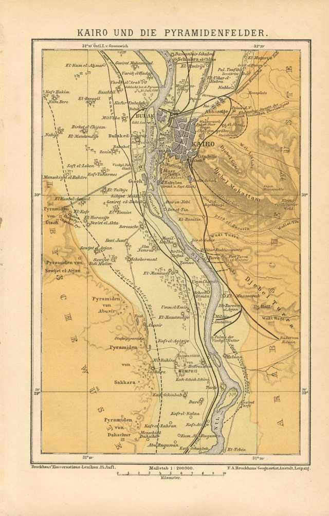 Kair  oryginalny XIX w. plan miasta