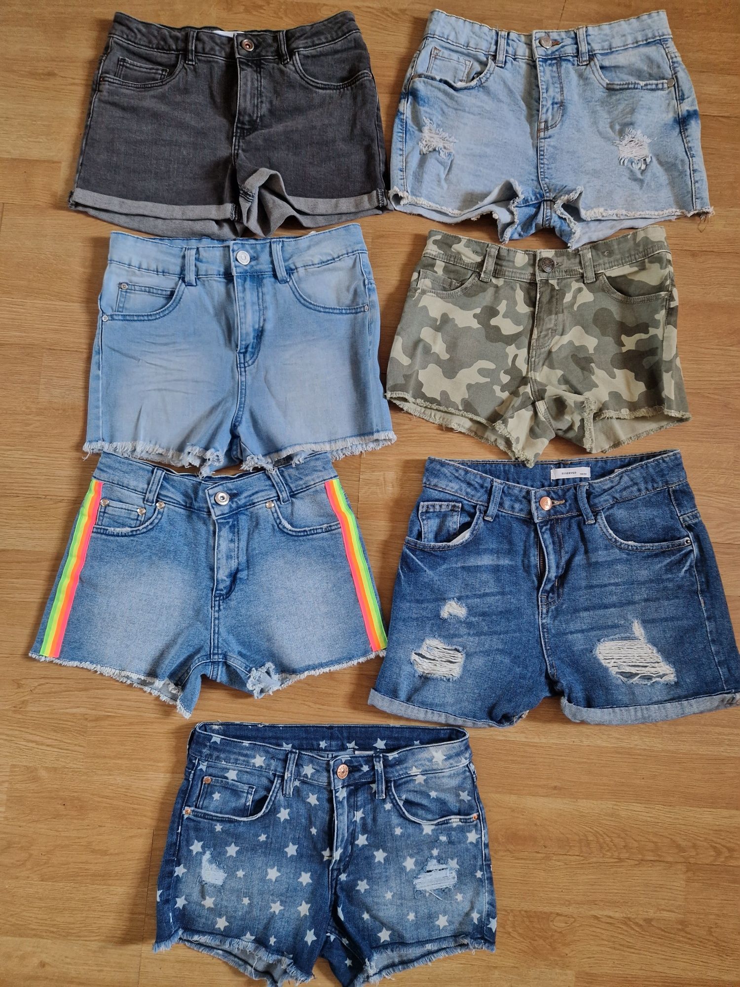 Zestaw 5 szt krótkich jeansowych spodenek Zara Reserved  H&M