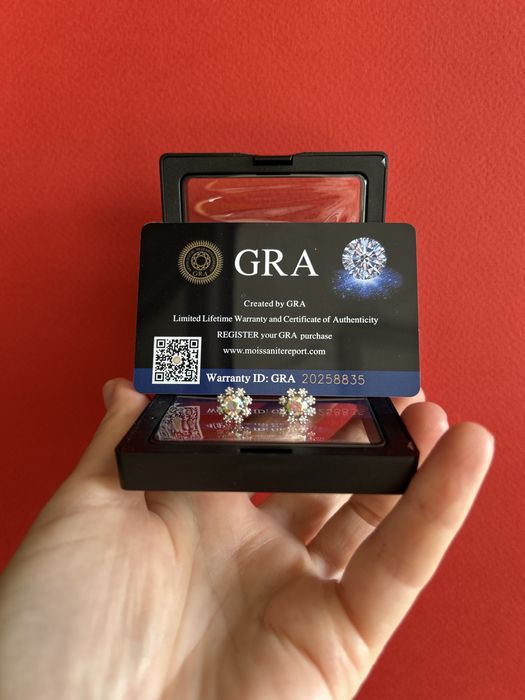 Космічний колір муасанітів Сережки квіточки 0,5 карат