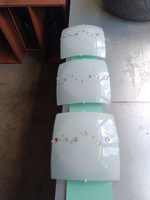 Plafon ścienny szklany 30cm  3 szt żarówki LED