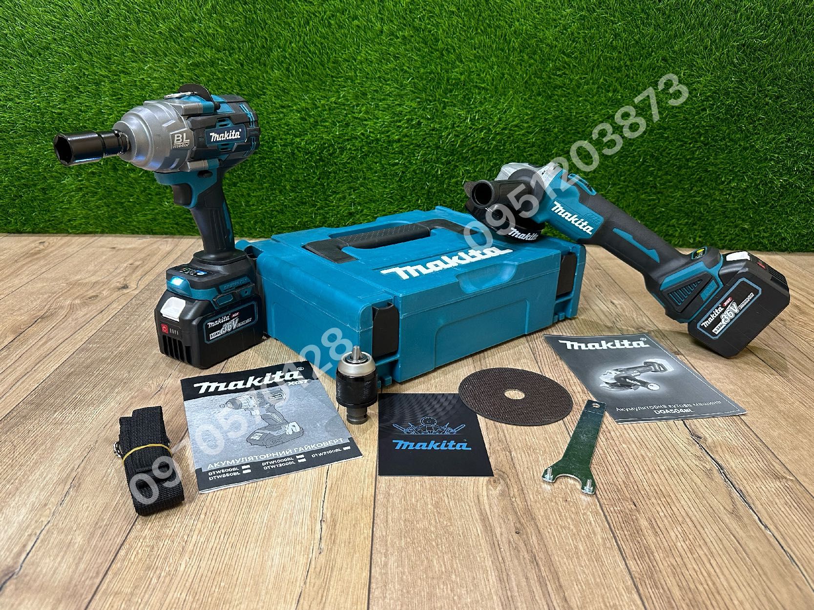 Набор 2/1 Makita Гайковерт DTW1002Bl + Болгарка DGA504 36V 9Ah комплек