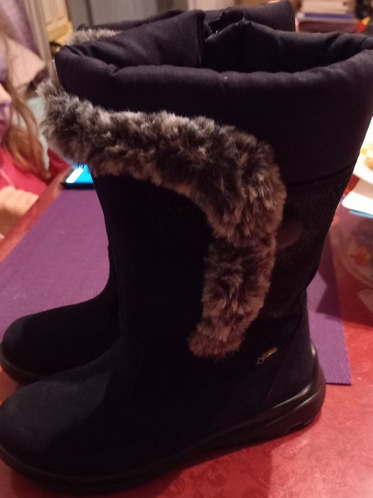 Nowe czarne kozaki dziewczece Gore-Tex ecco 30