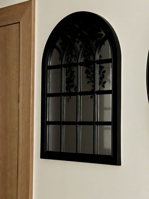 Lustro w ramie okiennej czarne VINTAGE 55 x 38,5 cm