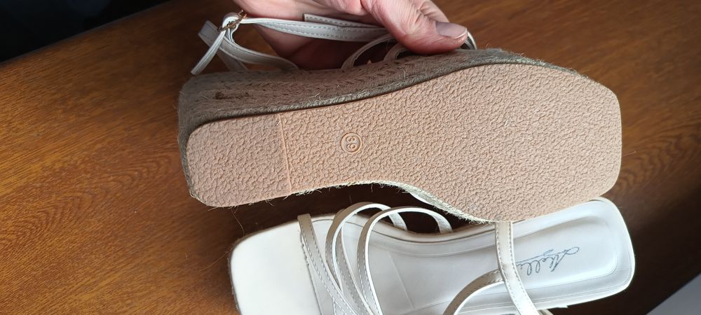 Mulanka espadryle na koturnie.skóra damskie