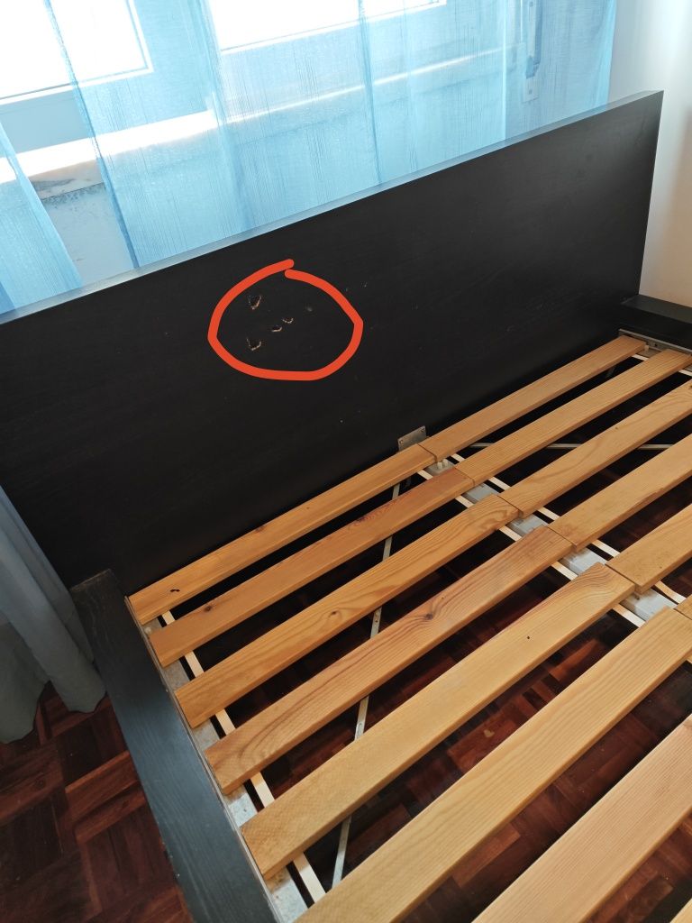 Cama Malm Preta Com Estrado Luroy Ikea