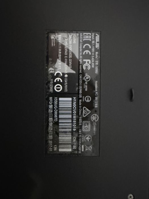 ASUS X556UQ (без hdd)