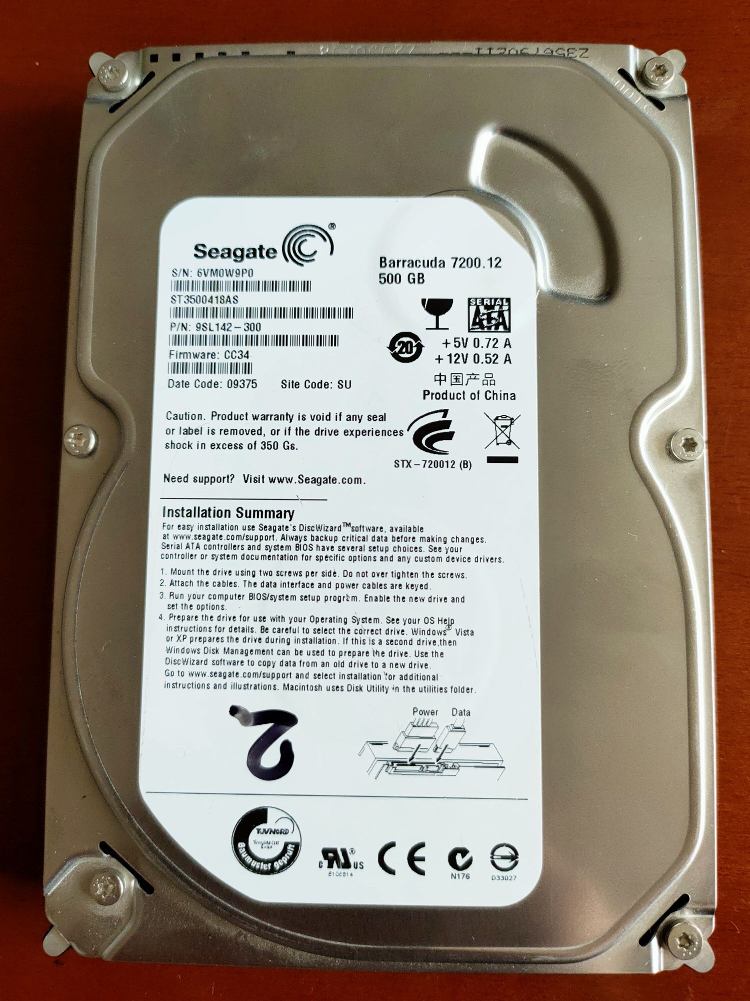 Dysk twardy 3,5 cala 500GB Seagate Barracuda 720