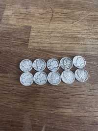 USA 10 centów - Mercury One Dime srebro pakiet 10szt