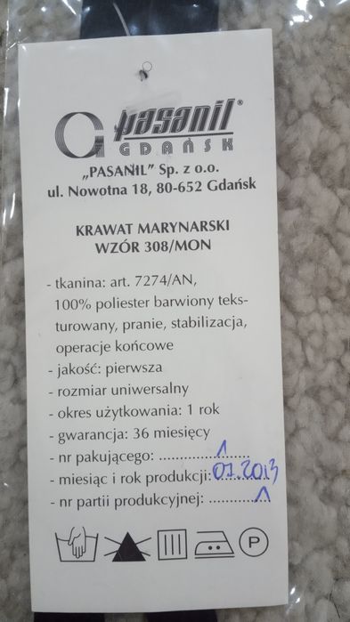 Krawat marynarki wojennej.