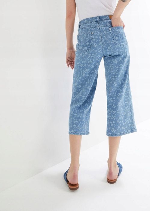 B.P.C jeansy 3/4 w kwiaty ^42